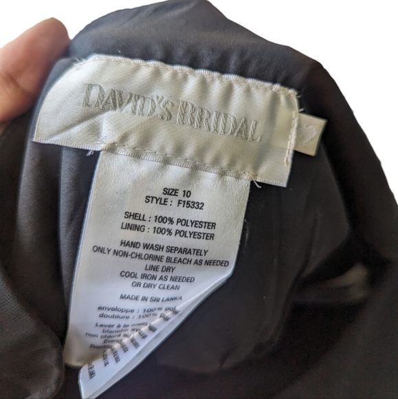 David's Bridal Black One Shoulder Mini Dress - Picture 8 of 8